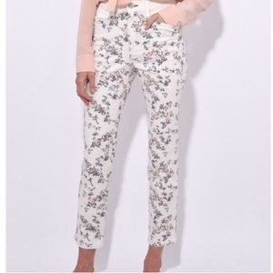 Rag & Bone  White Floral Jeans